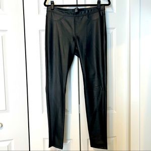 HUE Faux Leather Leggings Black